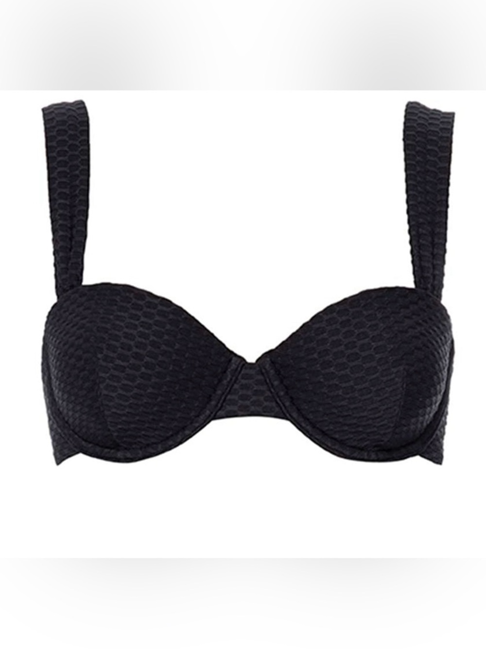 NWT NEW Vetchy Swimwear Hampton Bikini Swimsuit Top Black Underwire MDD+